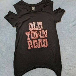 Kavio! "Old Town Road" Lil Nas X Cold-shoulder Black Pink Tank Girls' Medium/8